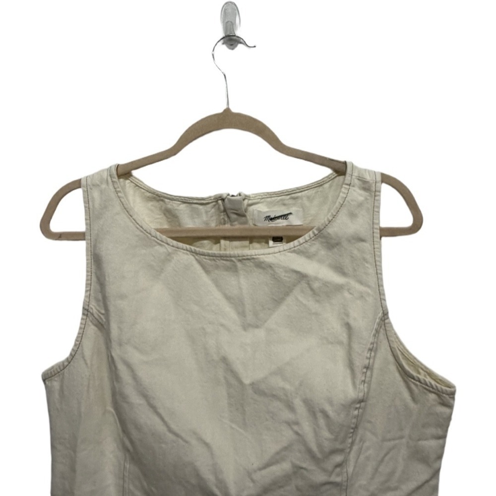 Madewell Denim Corset Tank Top Womens Size 14 Ivory Ecru Zip Back Style NZ030 - Picture 5 of 10
